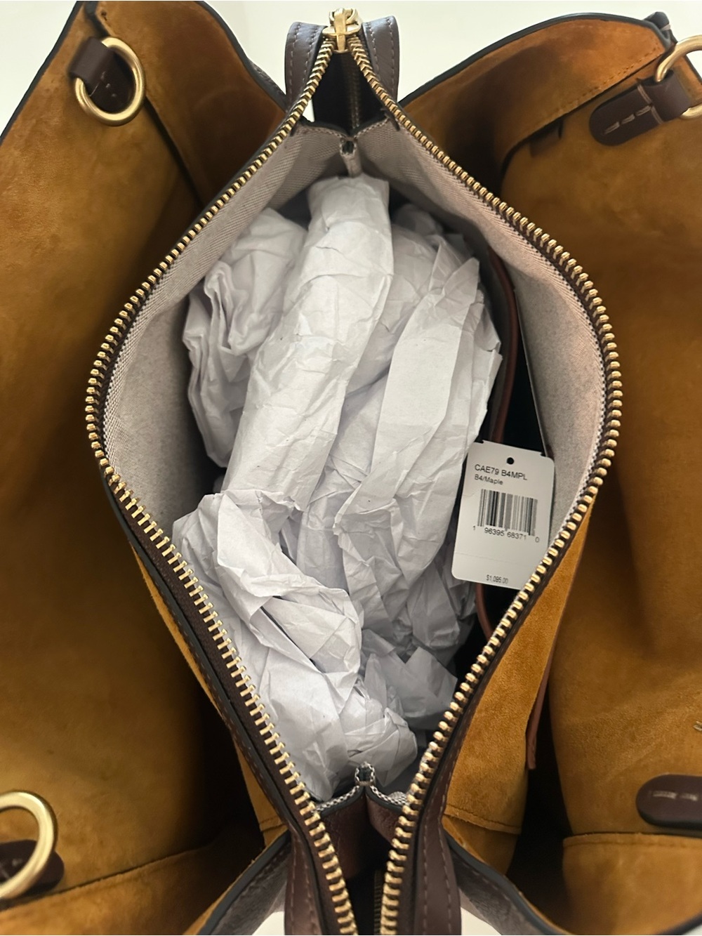 Coach Rogue 39 Pebble Leather Tote Bag in maple - Picture 5 of 11